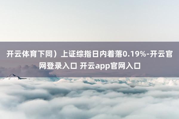 开云体育下同）上证综指日内着落0.19%-开云官网登录入口 开云app官网入口
