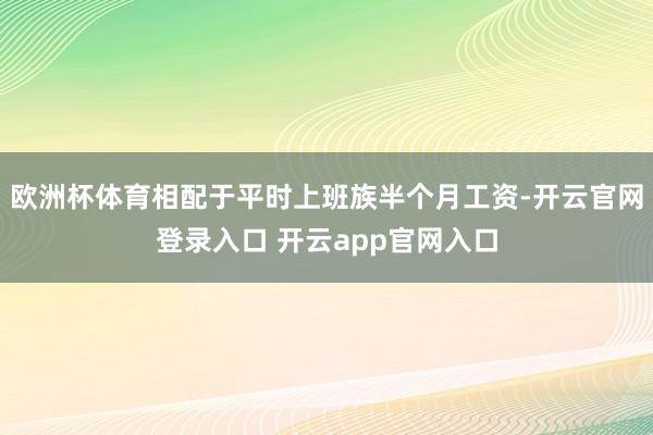欧洲杯体育相配于平时上班族半个月工资-开云官网登录入口 开云app官网入口