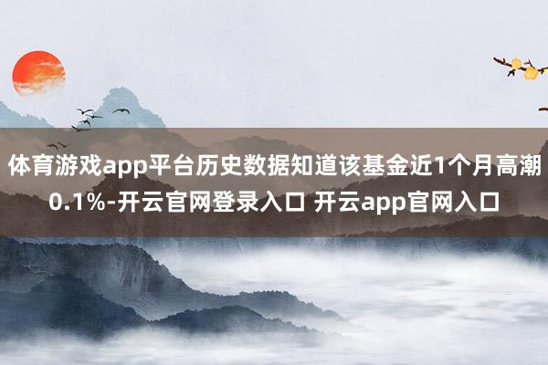 体育游戏app平台历史数据知道该基金近1个月高潮0.1%-开云官网登录入口 开云app官网入口