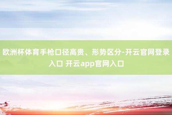 欧洲杯体育手枪口径高贵、形势区分-开云官网登录入口 开云app官网入口