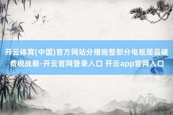 开云体育(中国)官方网站分措施整部分电板居品破费税战略-开云官网登录入口 开云app官网入口
