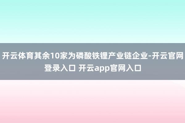 开云体育其余10家为磷酸铁锂产业链企业-开云官网登录入口 开云app官网入口