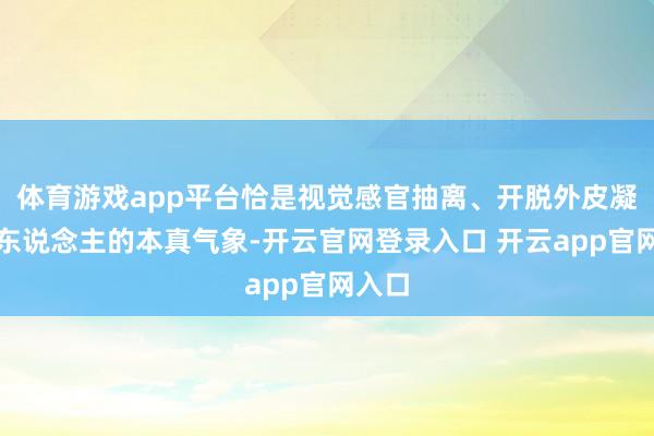 体育游戏app平台恰是视觉感官抽离、开脱外皮凝视时东说念主的本真气象-开云官网登录入口 开云app官网入口